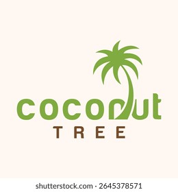 Eco-Friendly Coconut Tree Logo – Flat Palm Vector Illustration