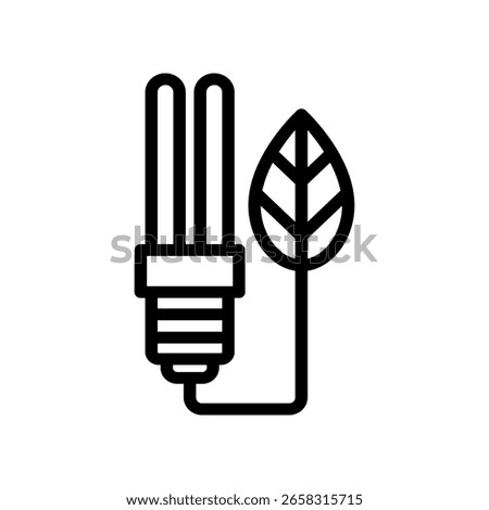 Eco-Friendly Compact Fluorescent Light Bulb with Leaf Icon Design