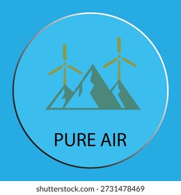 Eco-Friendly Concept: Wind Turbines over Mountains for Pure Air