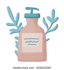 Eco-friendly cosmetics, body and face care, a jar of cosmetics. Organic cosmetic packaging-a bottle. Women's things, the concept of accessories for eco-girls. Vector illustration