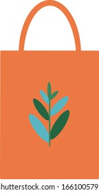 Öko-freundlicher, süßer orangefarbener Stoffsack mit Blumendruck. Retten Sie den Planeten, kein Plastik