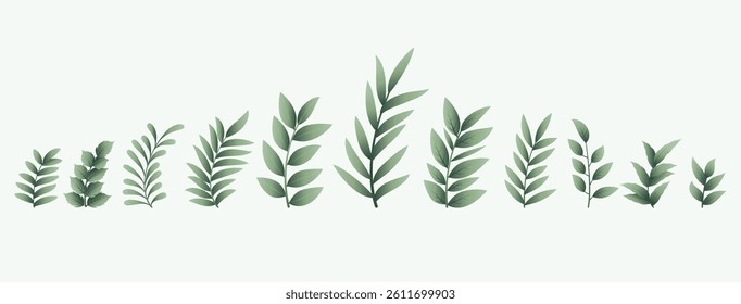eco-friendly decorative and fresh leave background in set vector