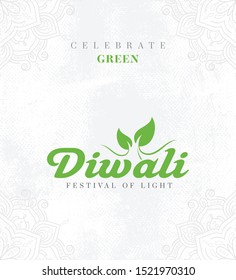 Eco-Friendly Diwali Celebration Greeting Background Template Vector Illustration