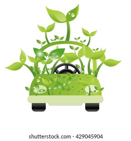 eco-friendly driving car illustration vector image