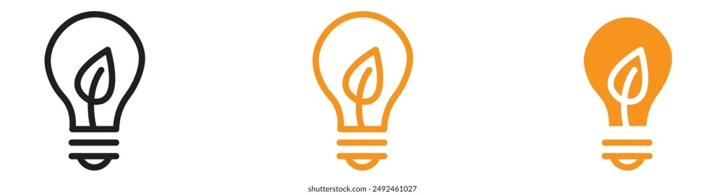 Eco-Friendly Eco Light Bulb Icon for Energy-Saving and Sustainable Designs Perfect for Promoting Green Energy and Efficient Lighting Solutions