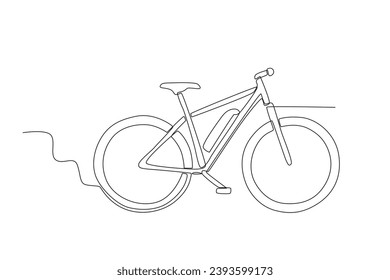 An eco-friendly electric bike. Electric bike one-line drawing