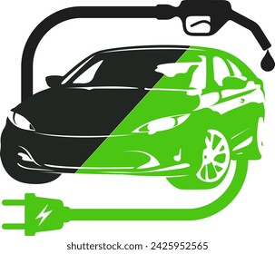 Eco-friendly electric green car vs banzin car