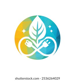 Eco-Friendly Energy Icon With Leaf and Plug Design