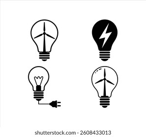 Eco-Friendly Energy Lightbulb Silhouettes: Sustainable Solutions