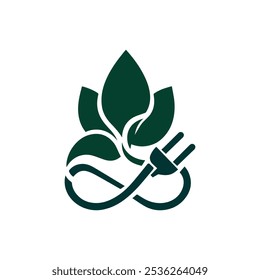 Eco-Friendly Energy Logo with Leaf and Plug Design