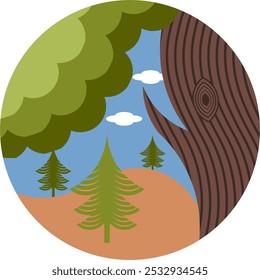 Una Ilustración vectorial de íconos de medio ambiente respetuosa con el medio ambiente generalmente encarna temas de sostenibilidad, naturaleza y conservación. En su núcleo, el diseño presenta un árbol verde, que simboliza el crecimiento.