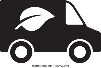 Eco-friendly, environment, leaf, low emission, van icon