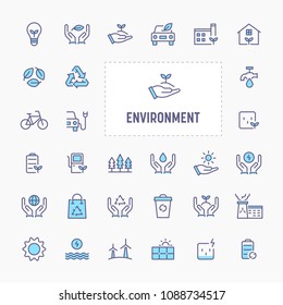 Eco-friendly environment  - thin line website, application & presentation icon. simple and minimal vector icon and illustration collection.