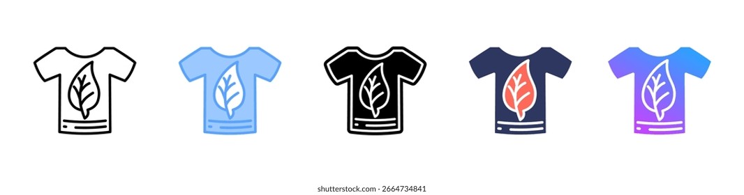 Colección de múltiples estilos de hoja de iconos de tela ecológica