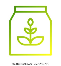 Eco-Friendly Fertilizer Bag Icon Gradient Design