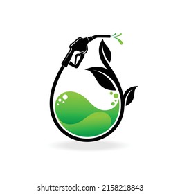 eco-friendly fuel logo with leaf concept