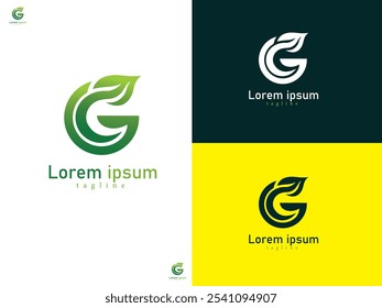 Eco-Friendly 'G' Logo Design with Leaf Element – Perfect for Sustainable, Organic, or Green Businesses