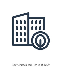 Eco-friendly Green Building Vector Icon Illustration