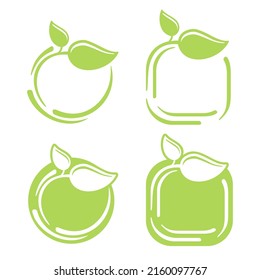 Eco-friendly green and catchy badges for Zero waste, natural, organic products decoration. Vector stamp design
