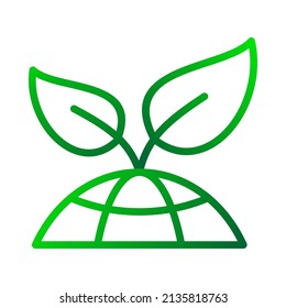 eco-friendly green earth gradient icon image