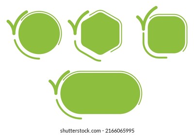 Eco-friendly green and flat badges for Zero waste, natural, organic products decoration. Vector stamp design