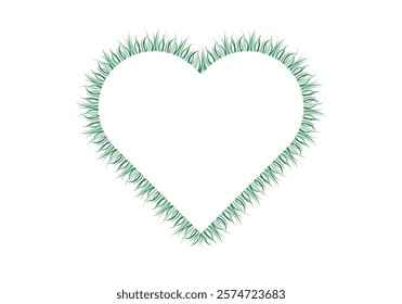 Eco-friendly green grass stroke heart