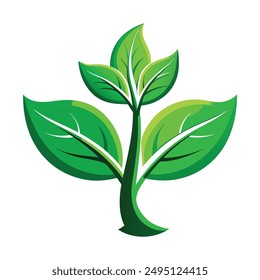 Eco-Friendly Green Leaf Icon, logo illustration 