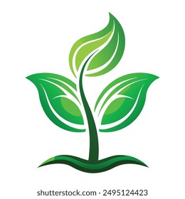 Eco-Friendly Green Leaf Icon, logo illustration 