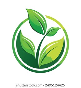 Eco-Friendly Green Leaf Icon, logo illustration 