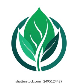 Eco-Friendly Green Leaf Icon, logo illustration 