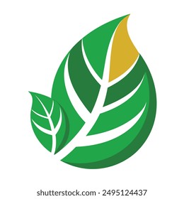 Eco-Friendly Green Leaf Icon, logo illustration 