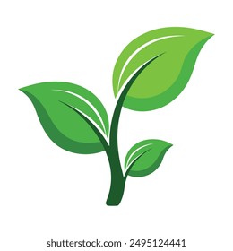 Eco-Friendly Green Leaf Icon, logo illustration 