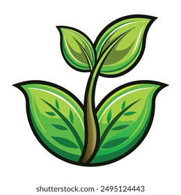 Eco-Friendly Green Leaf Icon, logo illustration 