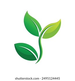 Eco-Friendly Green Leaf Icon, logo illustration 