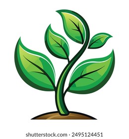Eco-Friendly Green Leaf Icon, logo illustration 
