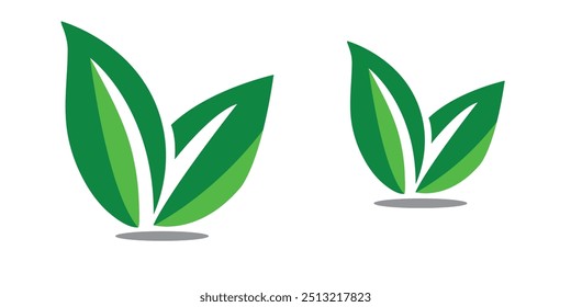 Eco-Friendly Green Leaf Ícone, ilustração do logotipo