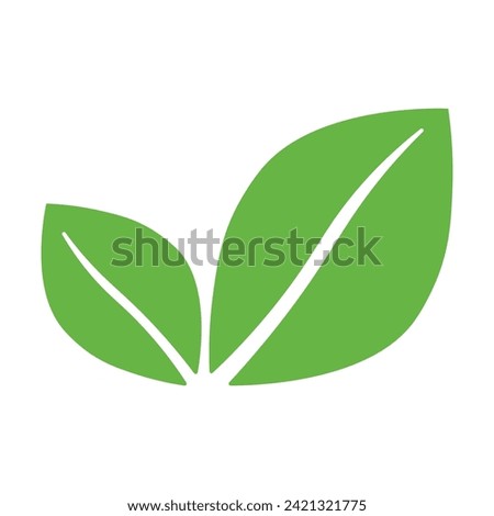 Eco-friendly green leaf vector illustration icon symbol isolated on a white background. Enviroment concept, ecology design element. Eco leaf or organic product icon. Vegan and vegetarian food.