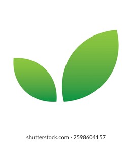 Eco-friendly green leaves vector illustration icon symbol isolated on a white background. Environment concept, ecology design element. Eco leaf or organic product icon. Vegan and vegetarian food.