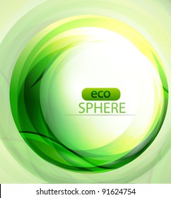 Fondo abstracto de esfera verde amigable con el medio ambiente