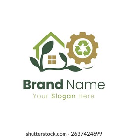 Eco-Friendly Home Renovation Logo Design for Sustainable Living Brand Identity Project