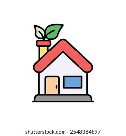 Eco-friendly house icon isolated on a white background. Vector illustration.