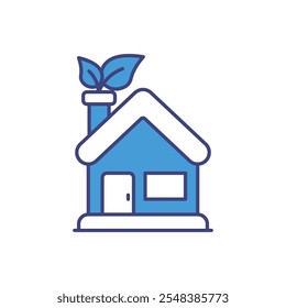 Eco-friendly house icon isolated on a white background. Vector illustration.