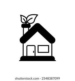 Eco-friendly house icon isolated on a white background. Vector illustration.
