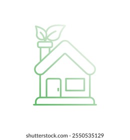 Eco-friendly house icon isolated on a white background. Vector illustration.