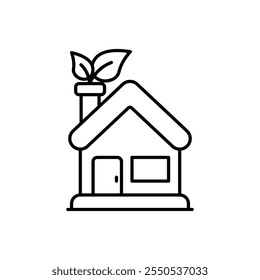 Eco-friendly house icon isolated on a white background. Vector illustration.