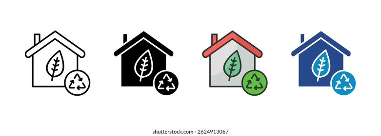 Eco-Friendly House Icon Set Multiple Style Collection