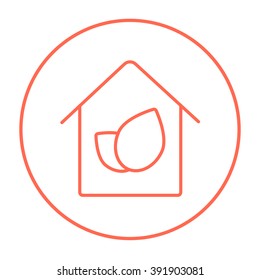 Eco-friendly house line icon.