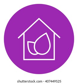 Eco-friendly house line icon.