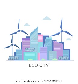 Eco-friendly housing complex, modern flat design style vector illustration. 