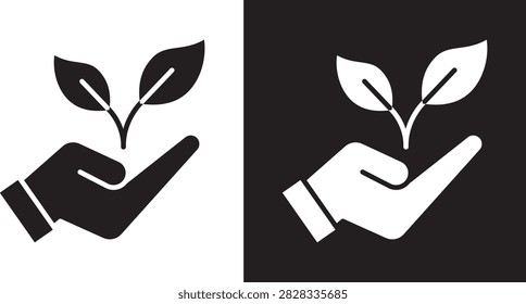 Eco-friendly icon design in filled and outlined style..